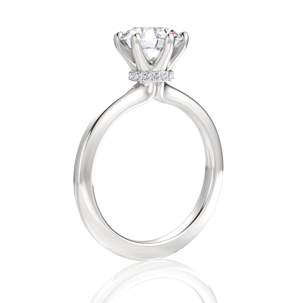 14kt white gold/18kt white gold/platinum/round/side