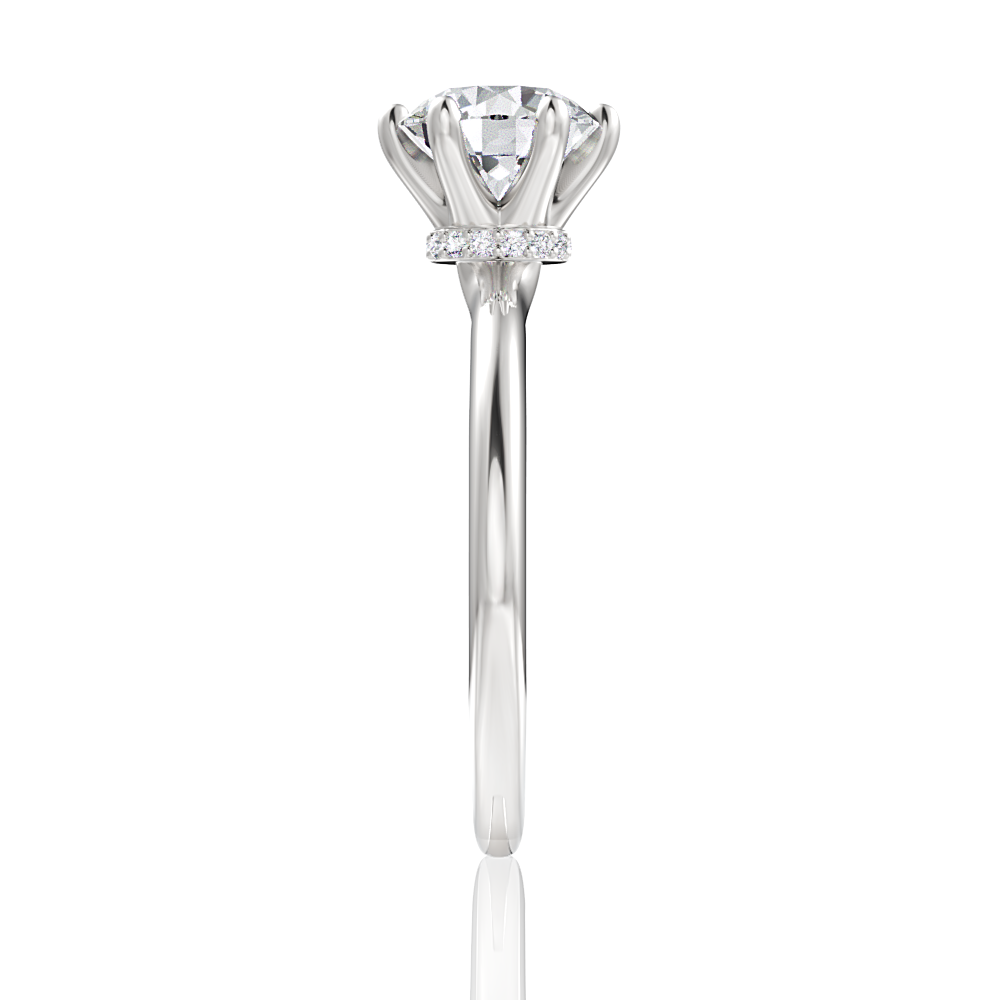 14kt white gold/18kt white gold/platinum/round/perspective