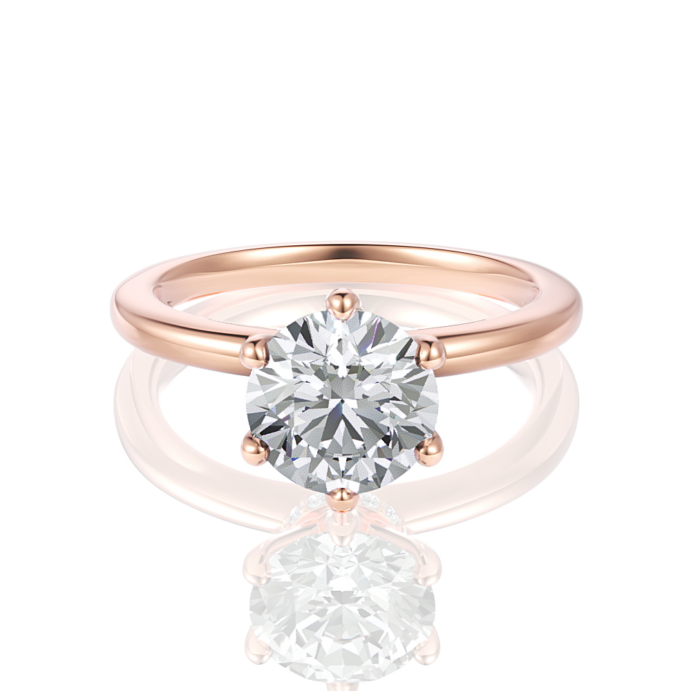 18kt rose gold/round/top