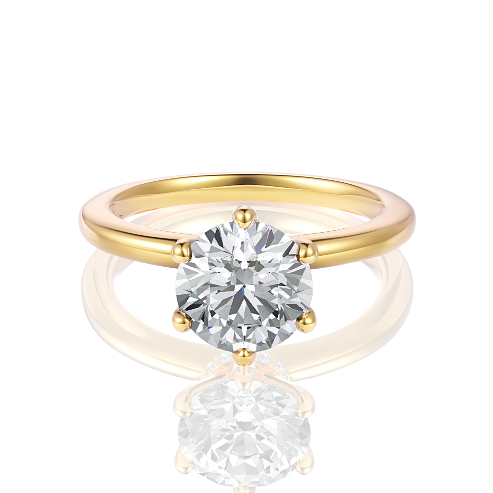 18kt yellow gold/round/top