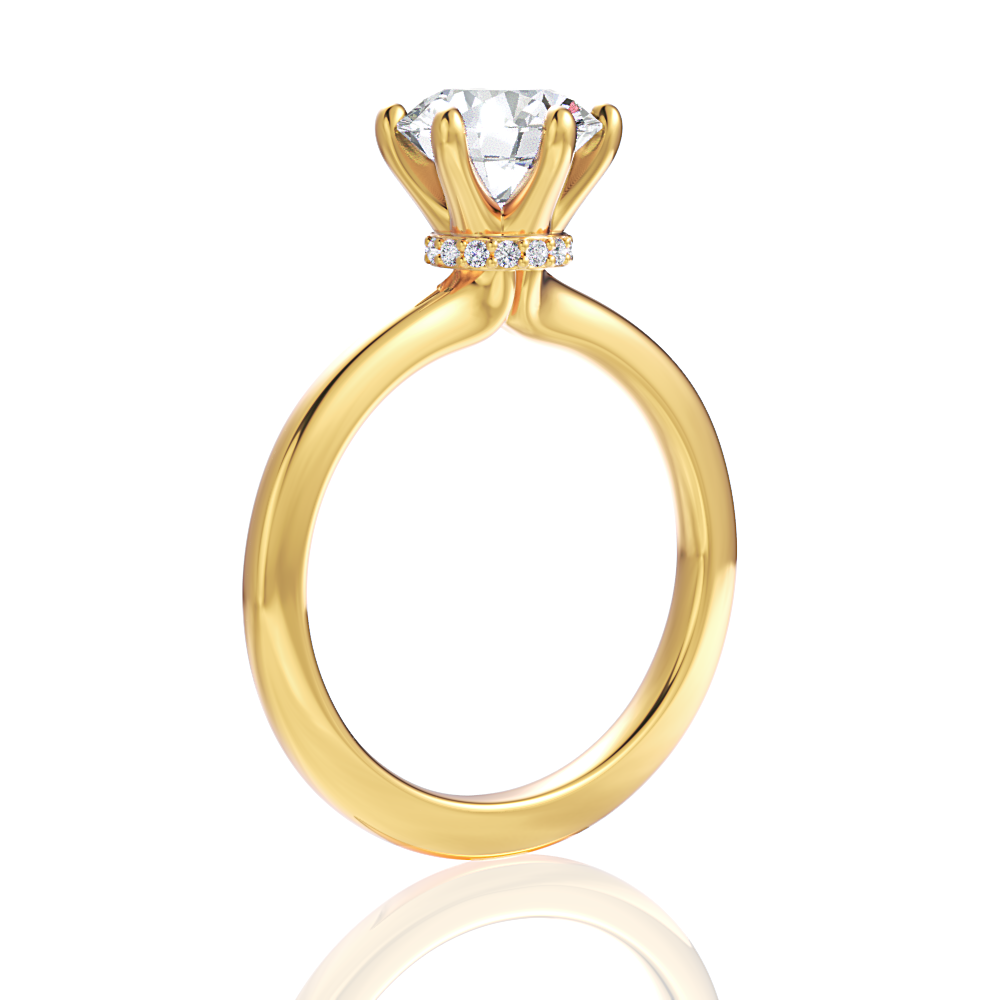 18kt yellow gold/round/side