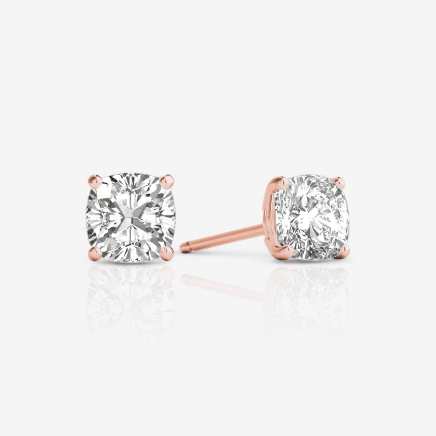 18kt rose gold/0.60 CTW/0.80 CTW/1.00 CTW/push-back/screw-back/top