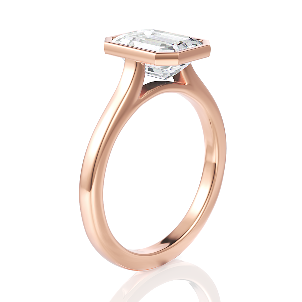 18kt rose gold/emerald/front