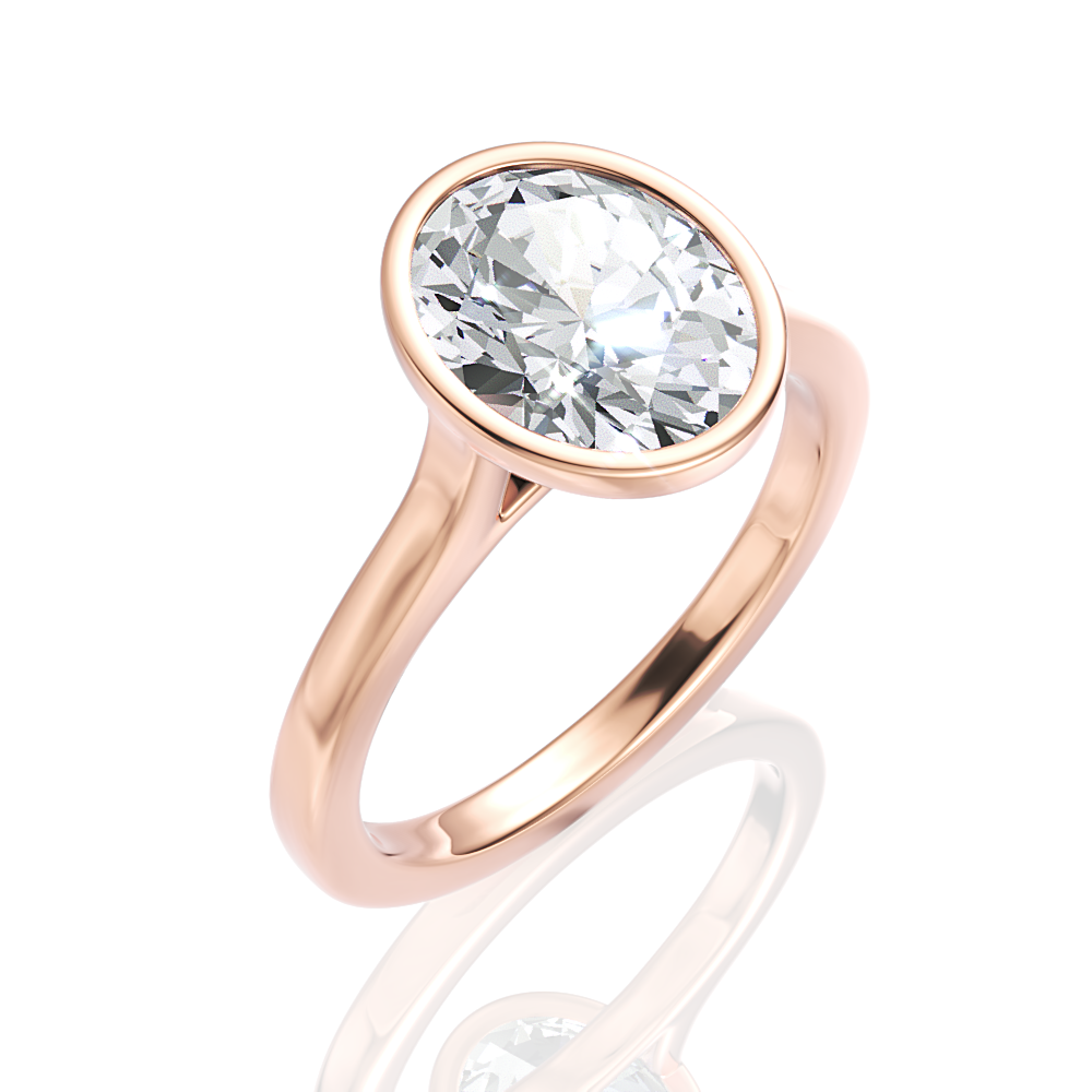 18kt rose gold/oval/perspective