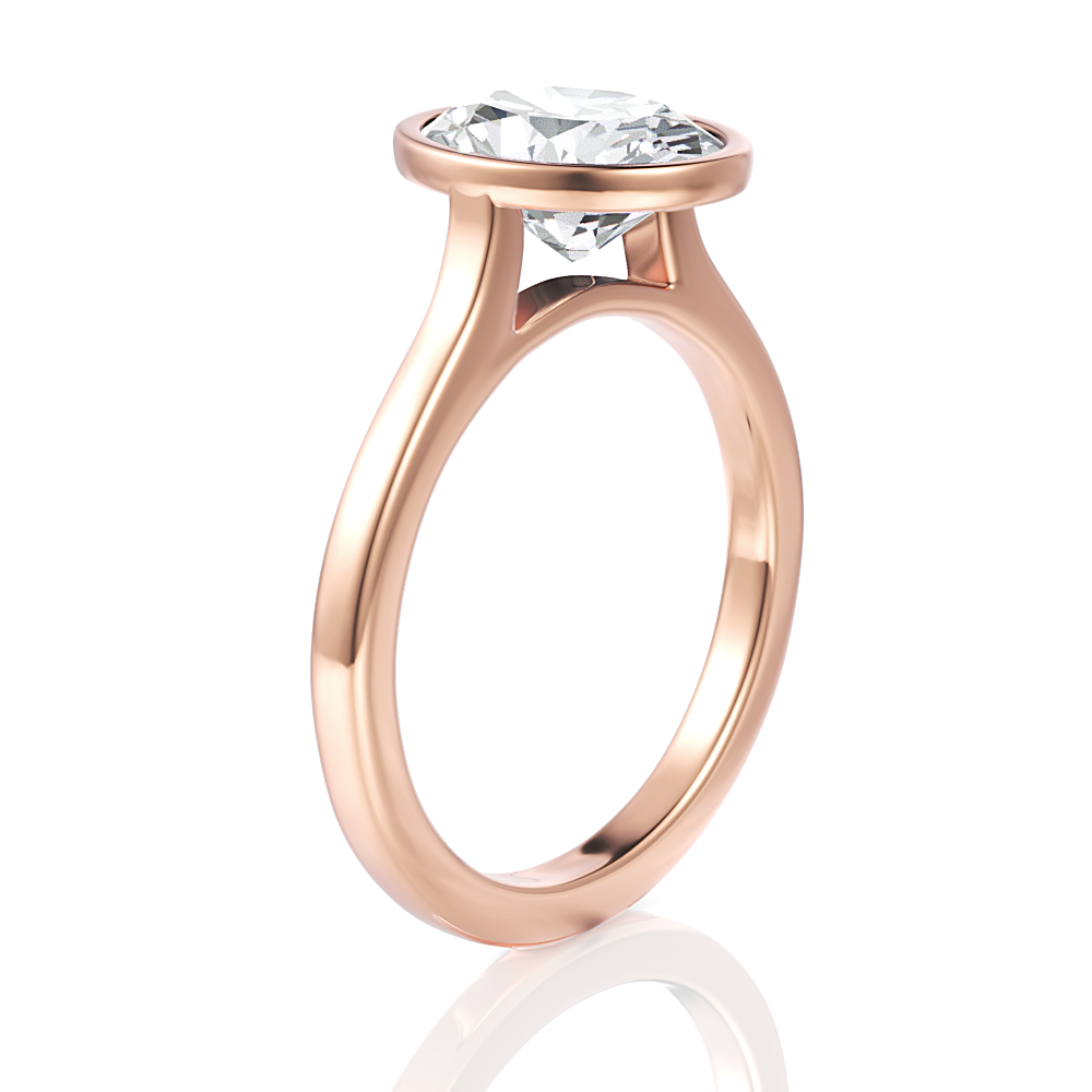 18kt rose gold/oval/front