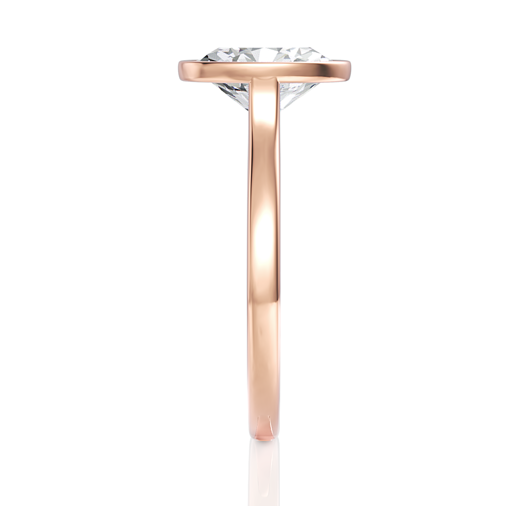 18kt rose gold/oval/side