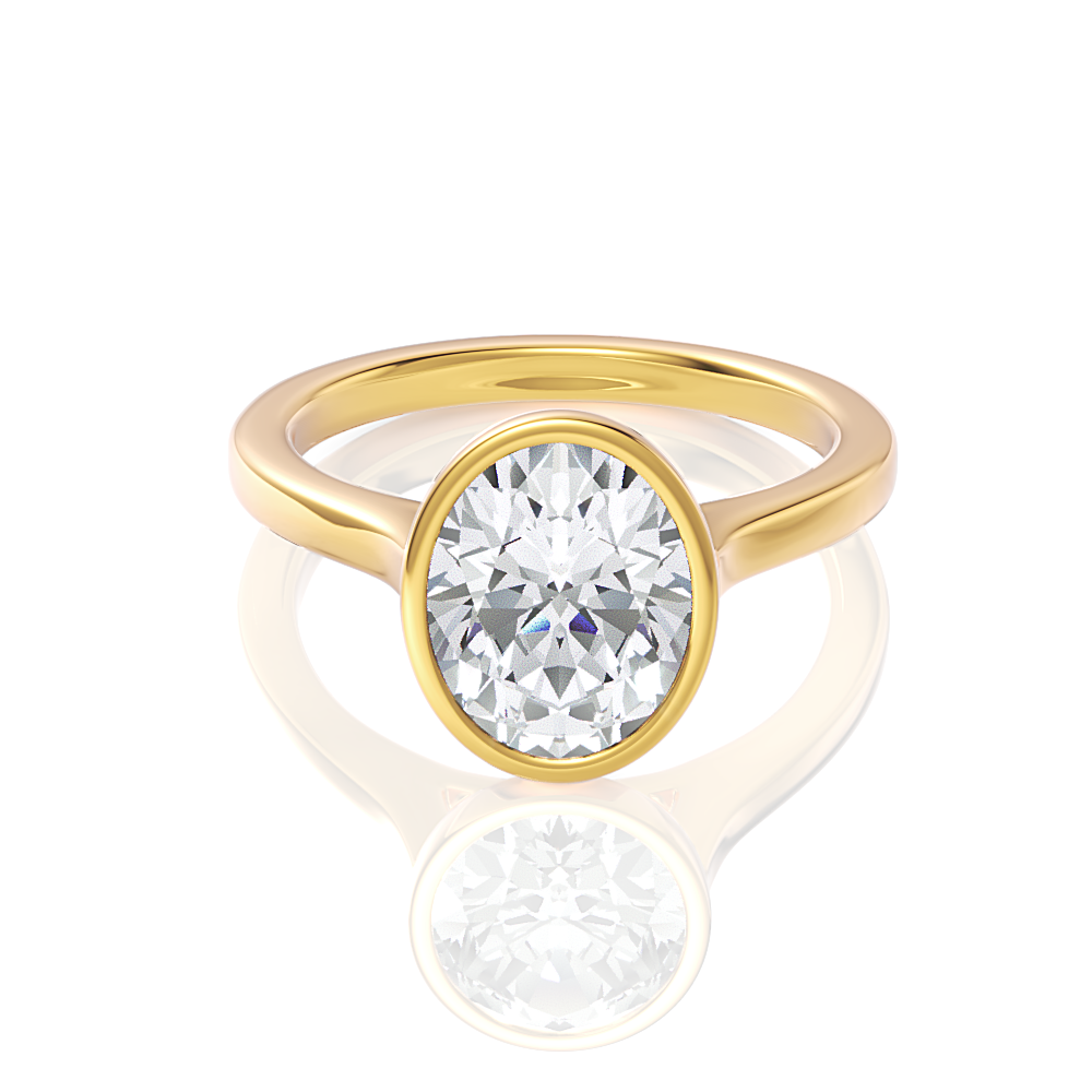 18kt yellow gold/oval/front