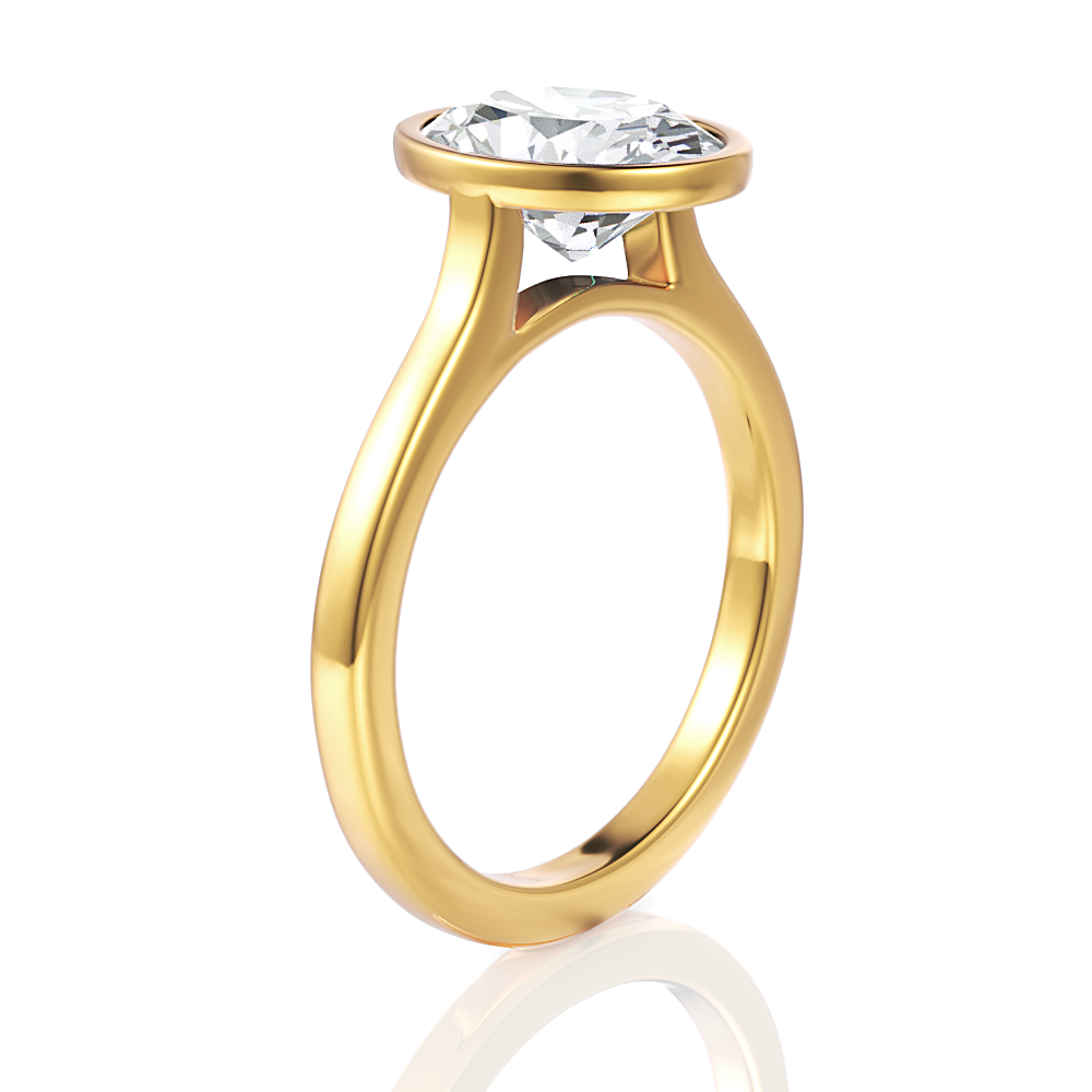 18kt yellow gold/oval/front