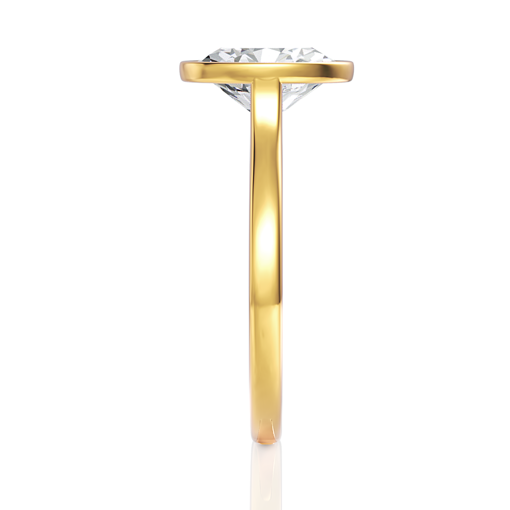 18kt yellow gold/oval/side