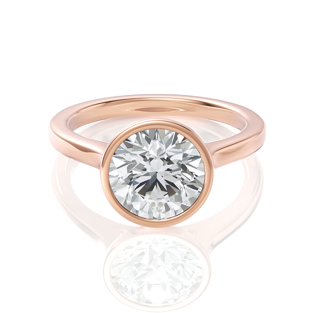 18kt rose gold/round/top