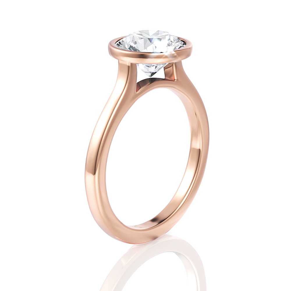 18kt rose gold/round/front