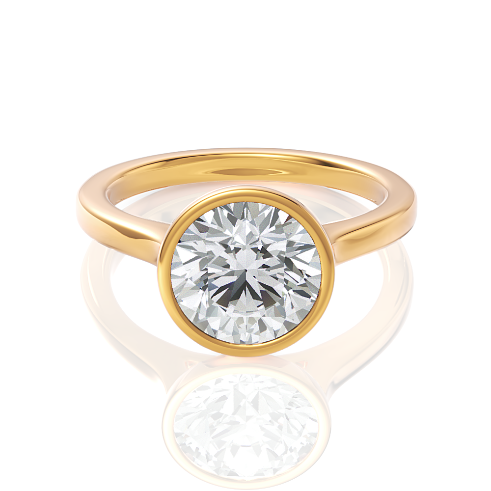 18kt yellow gold/round/top