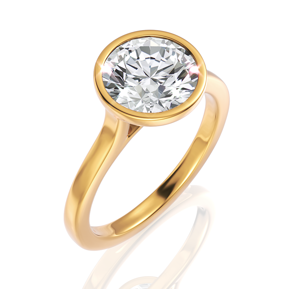 18kt yellow gold/round/perspective