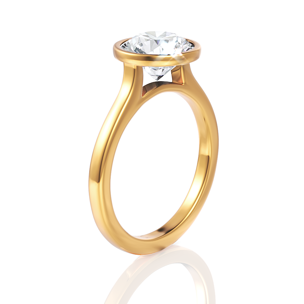 18kt yellow gold/round/front