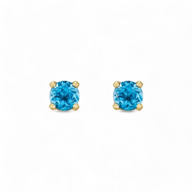 14kt yellow gold/December - Blue Topaz/front