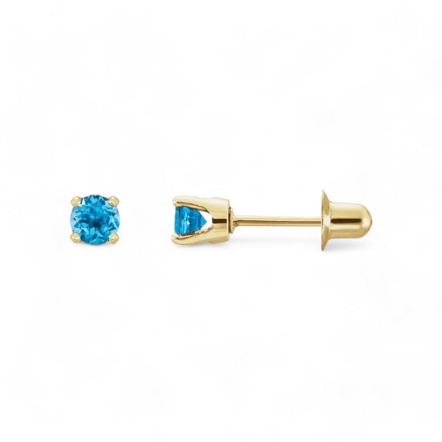 14kt yellow gold/december - blue topaz/top