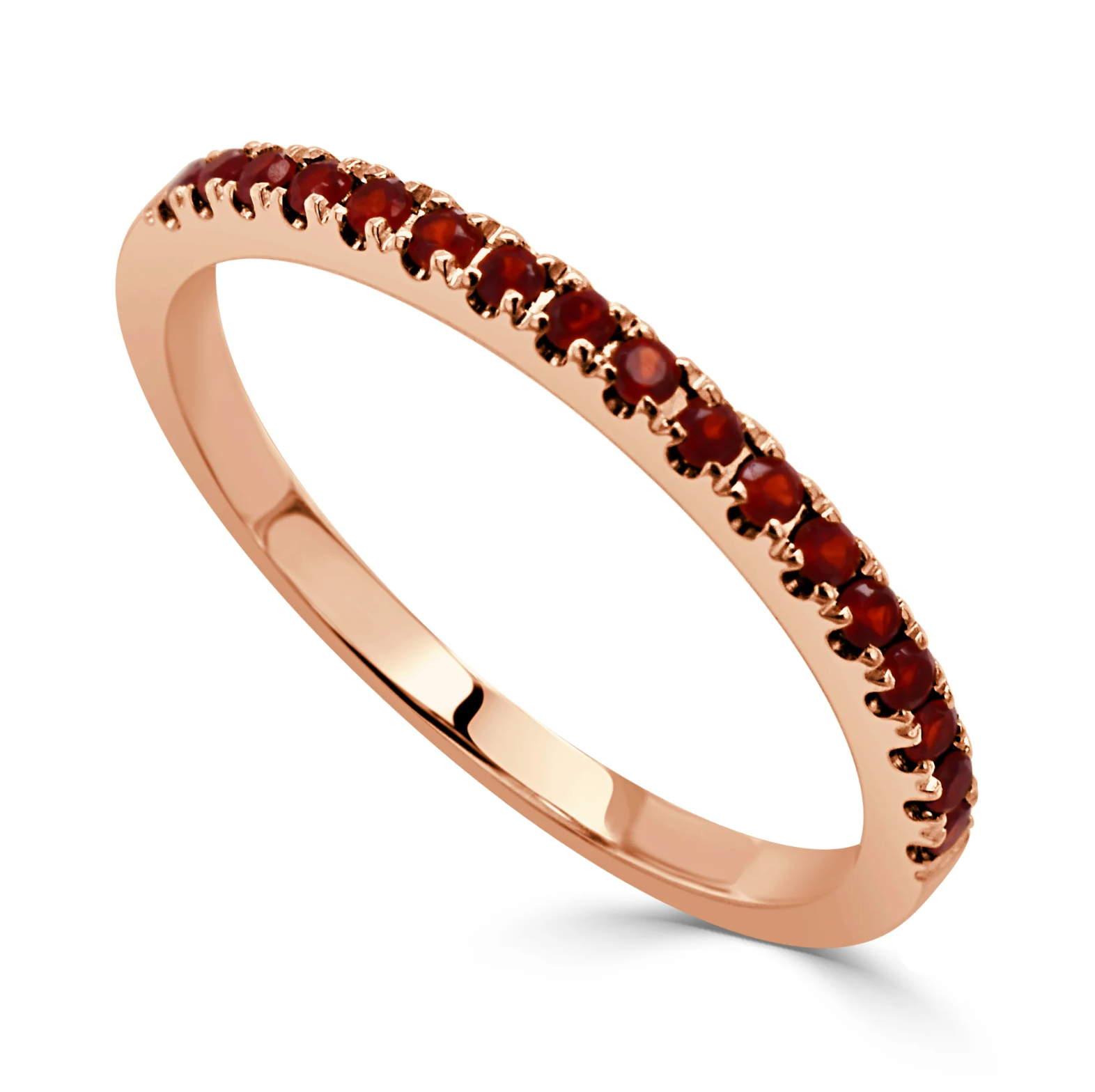 14kt rose gold/garnet/top