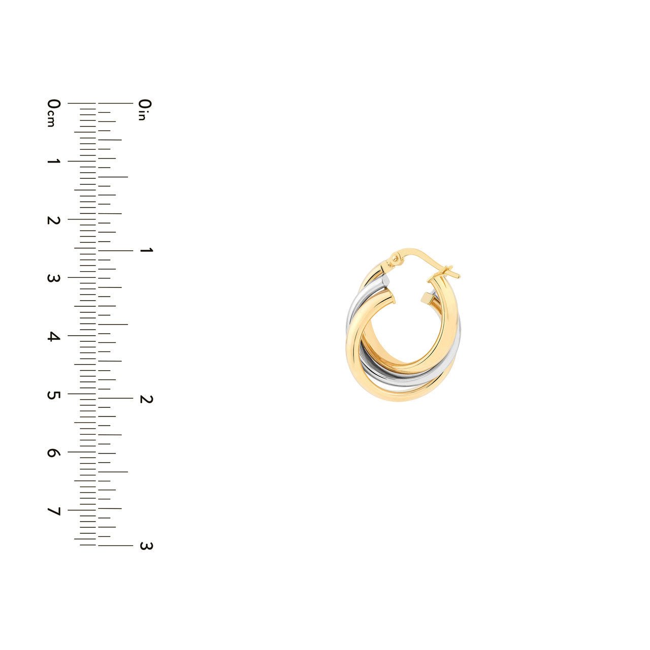 14kt Yellow Gold & 14kt White Gold/measurements