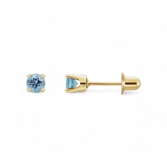 14kt yellow gold/March - Aquamarine/side