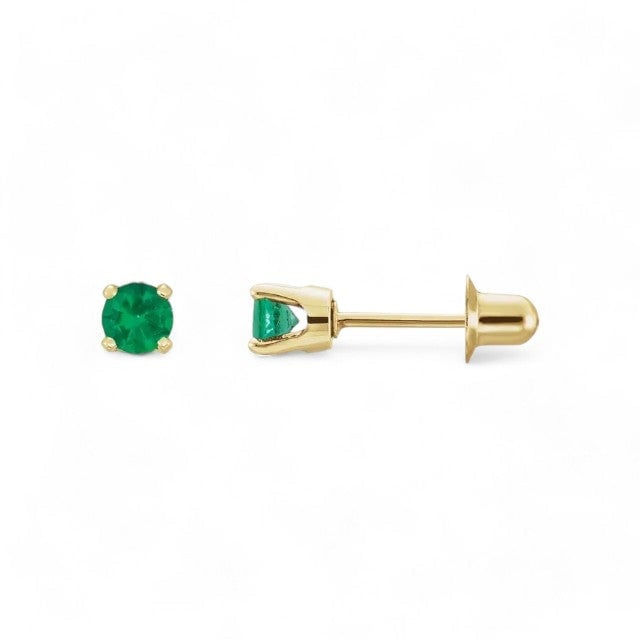 14kt yellow gold/May - Emerald/side