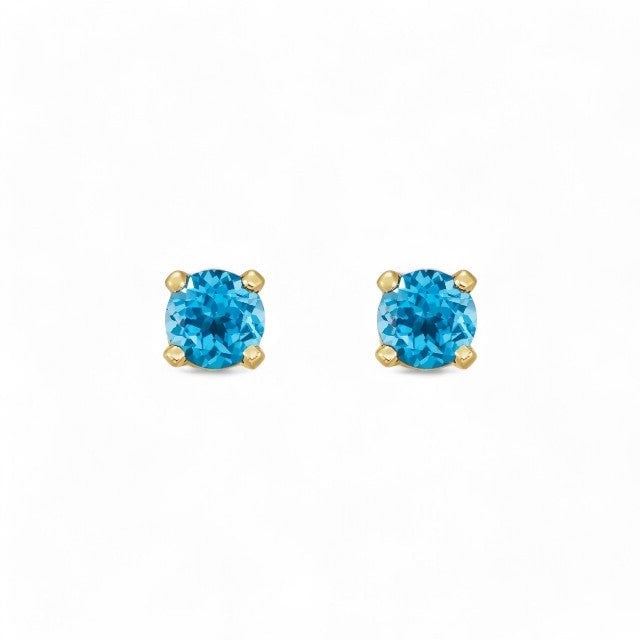 14kt yellow gold/December - Blue Topaz/side