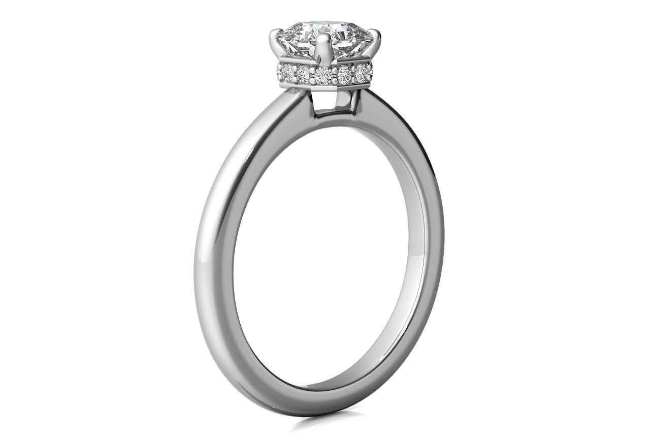 14kt white gold/asscher/side