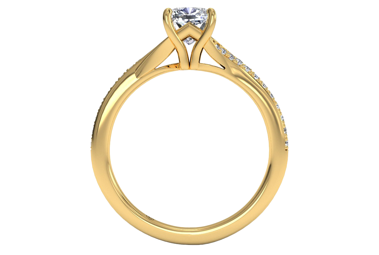 18kt Yellow Gold / Cushion / Front