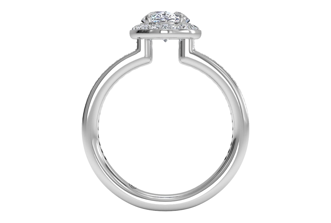 14kt white gold/oval/front