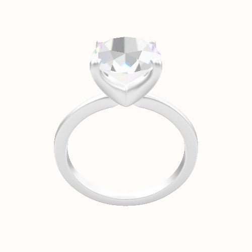 Open Solitaire Engagement Ring With Four Prong Head