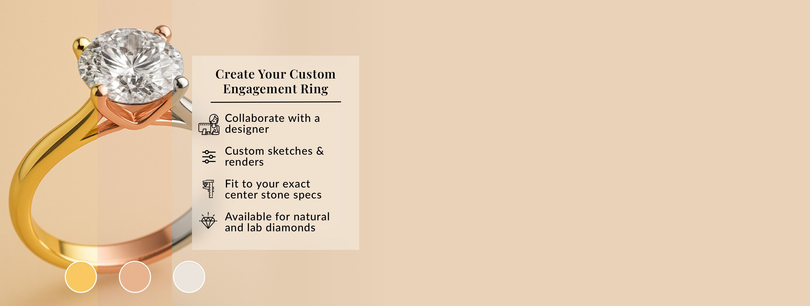 Interface showing custom ring creation